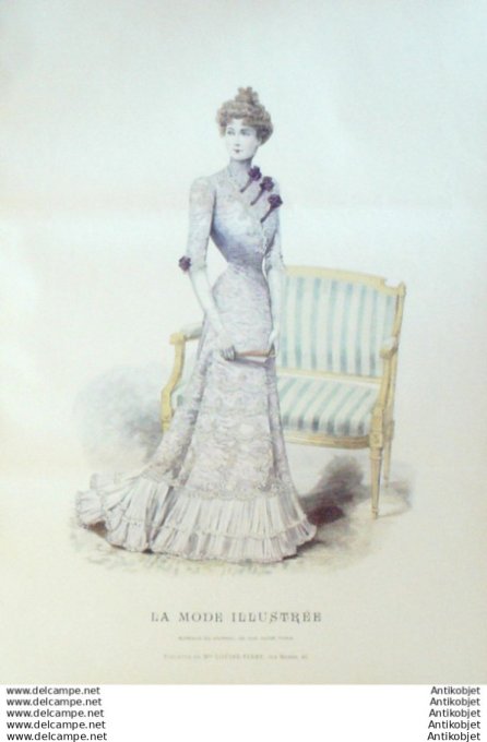 Gravure Mode illustree 1899 # 35 (Old Fashion plate) rare