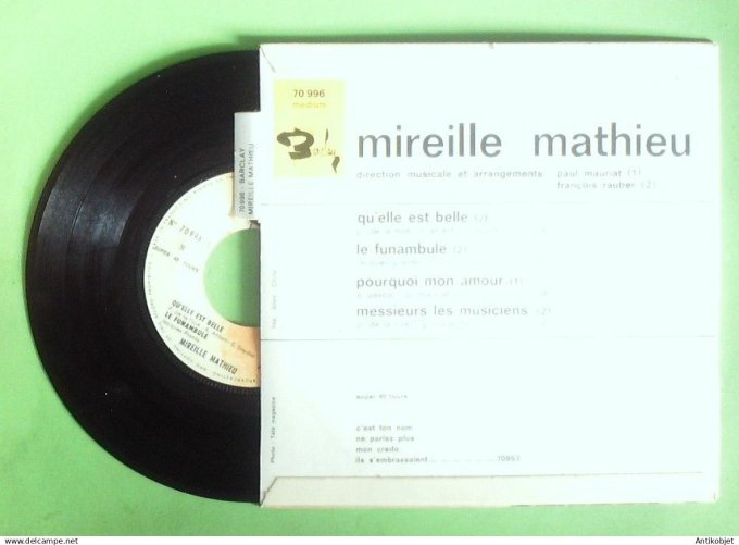Mathieu Mireille 45T EP Pourquoi mon amour (languette) 1970