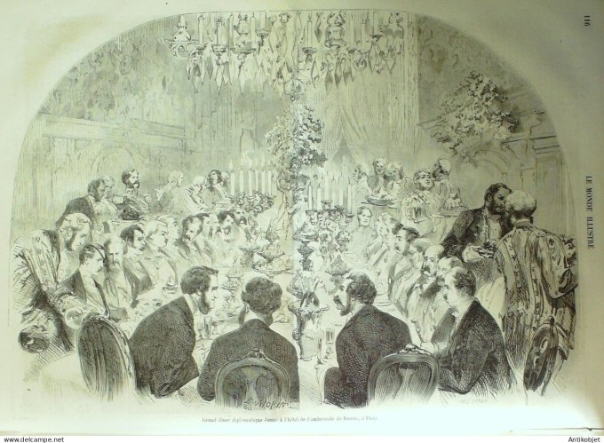 Le Monde illustré 1858 n° 45 Belgique Viet-Nam Hae-Chwang île Honan Luçon (85)Tourane Nice (06)