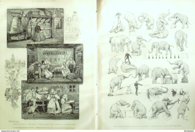Le Monde illustré 1885 n°1482 Charenton-le-Pont (94) Nîmes (30) Quimper (29)