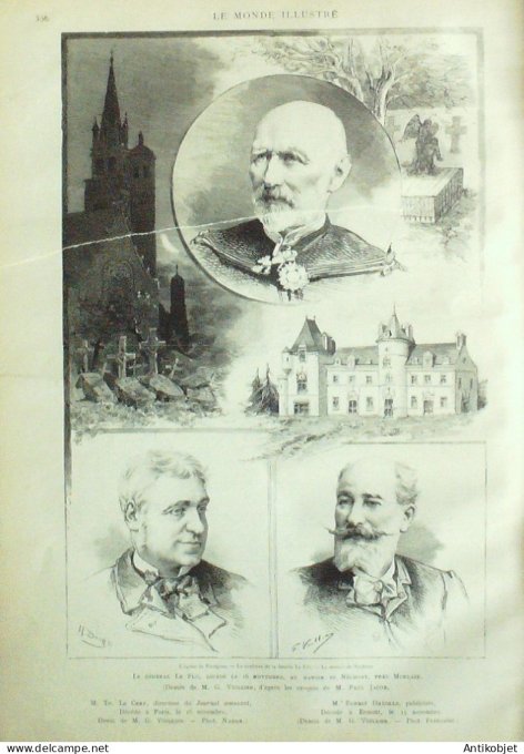 Le Monde illustré 1887 n°1600 Edouard Pailleron général Le Flô Ernest Dréolle