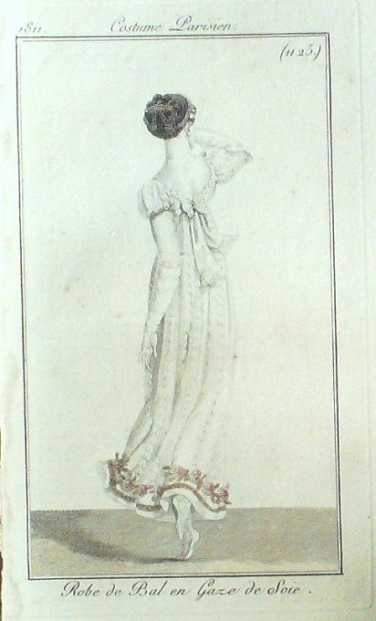 Gravure Mode Costume Parisien 1811 # 1125 (eau forte old Fashion plate