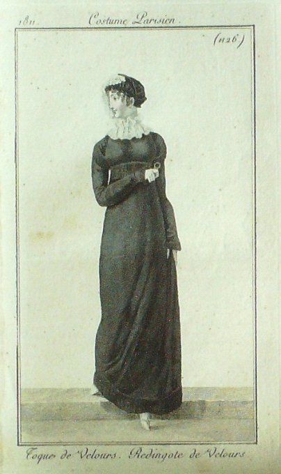 Gravure Mode Costume Parisien 1811 # 1126 (eau forte old Fashion plate