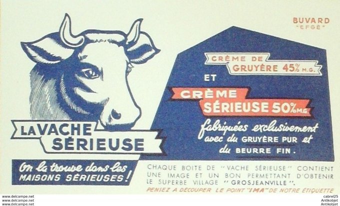 Buvard La Vache Serieuse Fromagerie