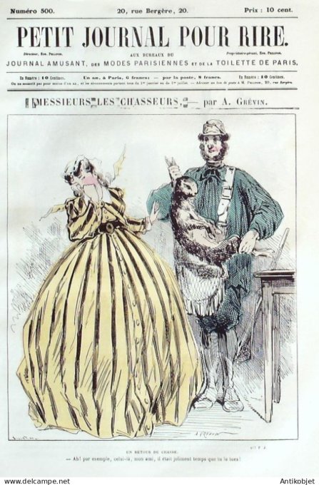 Petit journal pour Rire 1864 # 500 Messieurs les Chasseurs Grevin