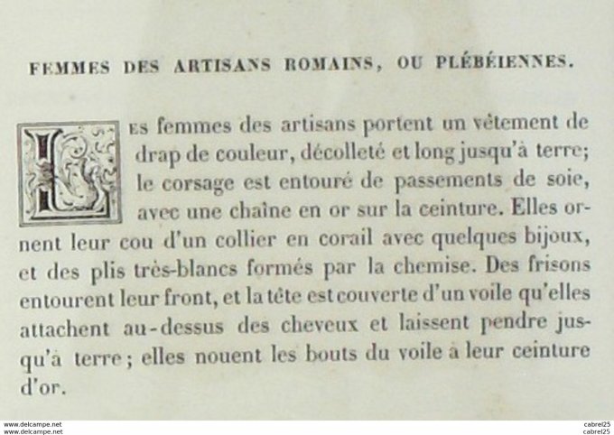 Italie ROME Pliébeienne femme d'artisan romain 1859