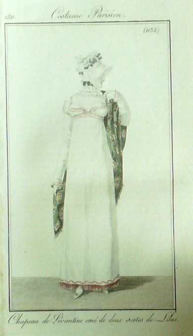 Gravure Mode Costume Parisien 1811 # 1138 (eau forte old Fashion plate