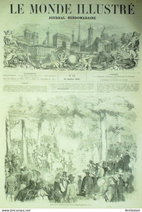 Le Monde illustré 1857 n° 15 Etats-Unis Ohio Mississipi Allemagne Bade Russie types