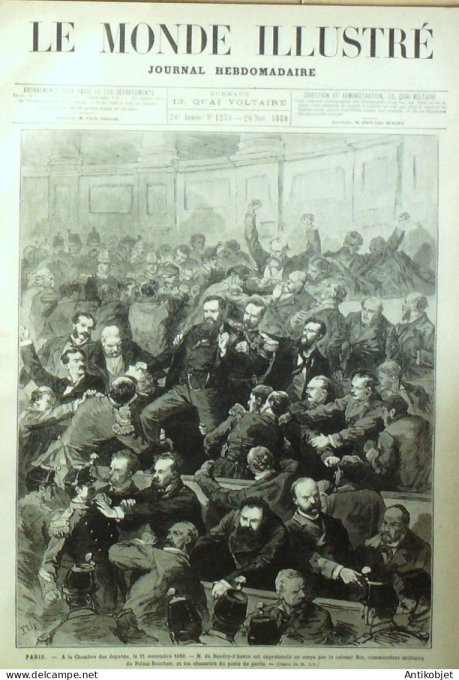 Le Monde illustré 1880 n°1234 Tourcoing (59) Louise Michel Baudry-d'Asson