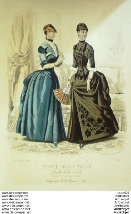 Gravure Mode La Gazette 1886 # 741 (Old Fashion plate)