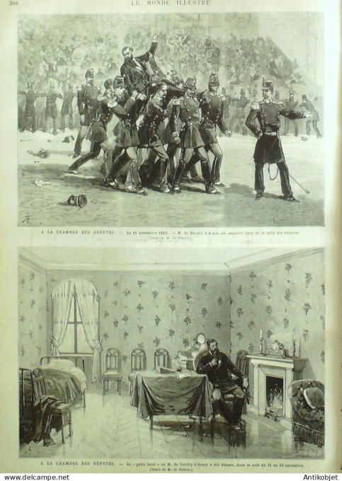 Le Monde illustré 1880 n°1234 Tourcoing (59) Louise Michel Baudry-d'Asson