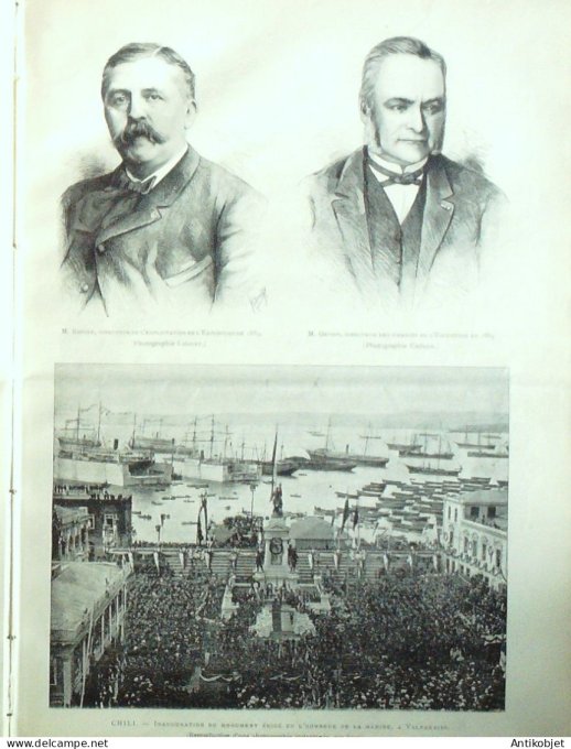 Le Monde illustré 1886 n°1534 Allemagne Heidelberg Bayreuth Liszt Chili Valparaiso