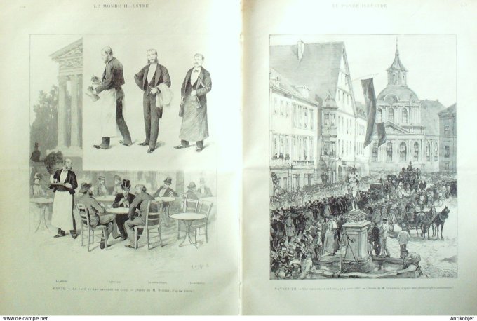 Le Monde illustré 1886 n°1534 Allemagne Heidelberg Bayreuth Liszt Chili Valparaiso