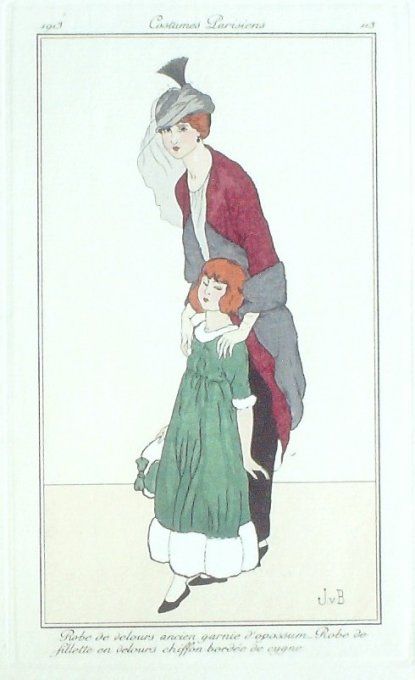 Brock Jan Van Pochoir Mode Art Deco n° 113-1913 Journal des Dames