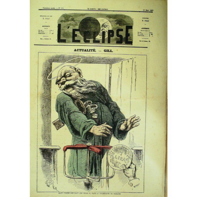 L'Eclipse 1870 n°113 ST PIERRE TOURNIQUET PARADIS André GILL