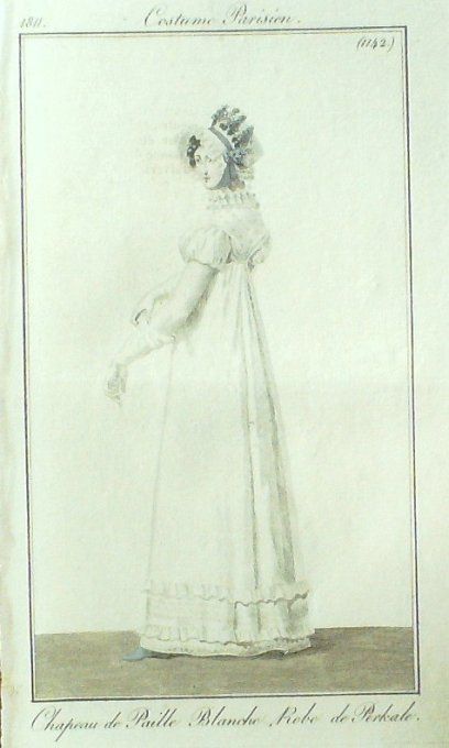 Gravure Mode Costume Parisien 1811 # 1142 (eau forte old Fashion plate