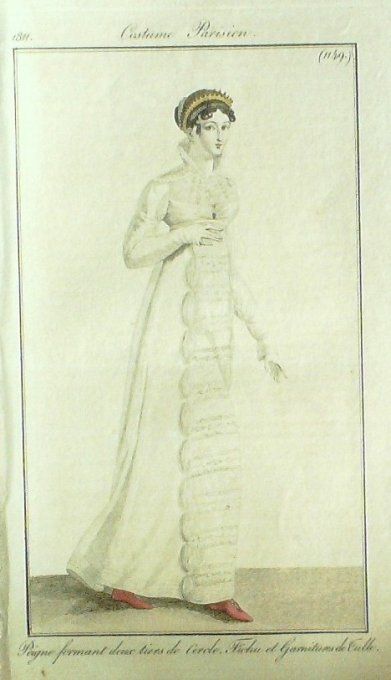 Gravure Mode Costume Parisien 1811 # 1149 (eau forte old Fashion plate