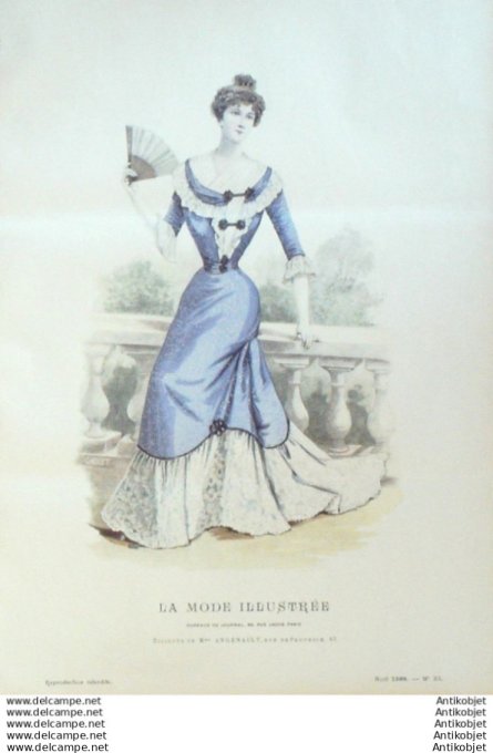 Gravure Mode illustree 1899 # 33 (Old Fashion plate) rare