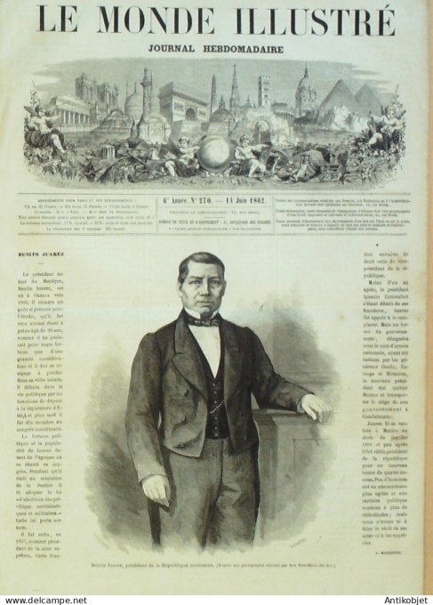 Le Monde illustré 1862 n°270 Mexique Benito Juarez Orizaba Niger Touaregs Terre Neuve Ile Triton Us 
