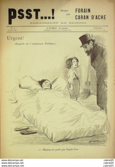 PSST 1898 n°08-Caran d'Ache,Forain-ASSISTANCE PUBLIQUE