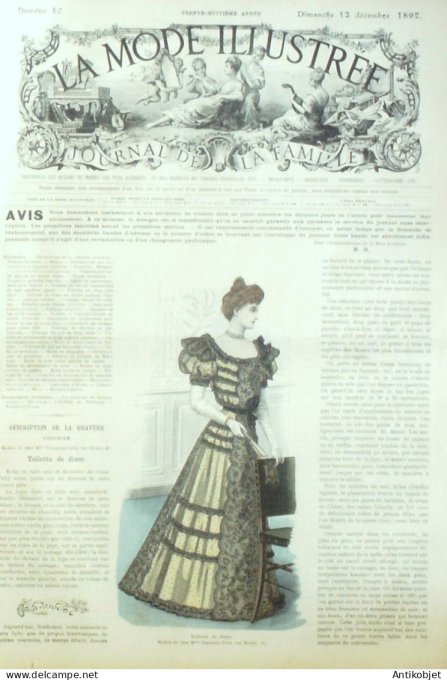 La Mode illustrée journal 1897 n° 50 Toilette de dîner