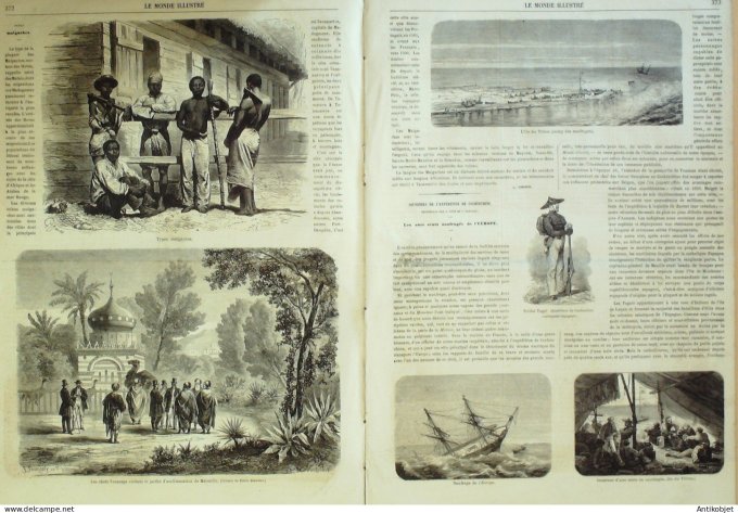 Le Monde illustré 1862 n°270 Mexique Benito Juarez Orizaba Niger Touaregs Terre Neuve Ile Triton Us 