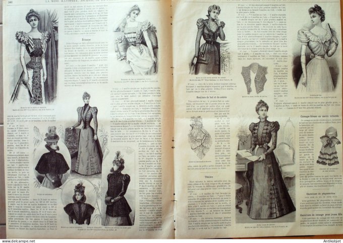 La Mode illustrée journal 1897 n° 50 Toilette de dîner