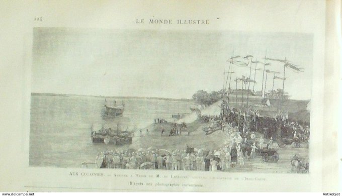 Le Monde illustré 1891 n°1801 Rome Meaux (77) Egypte Boulacq Martinique cyclone VietNam Hanoi