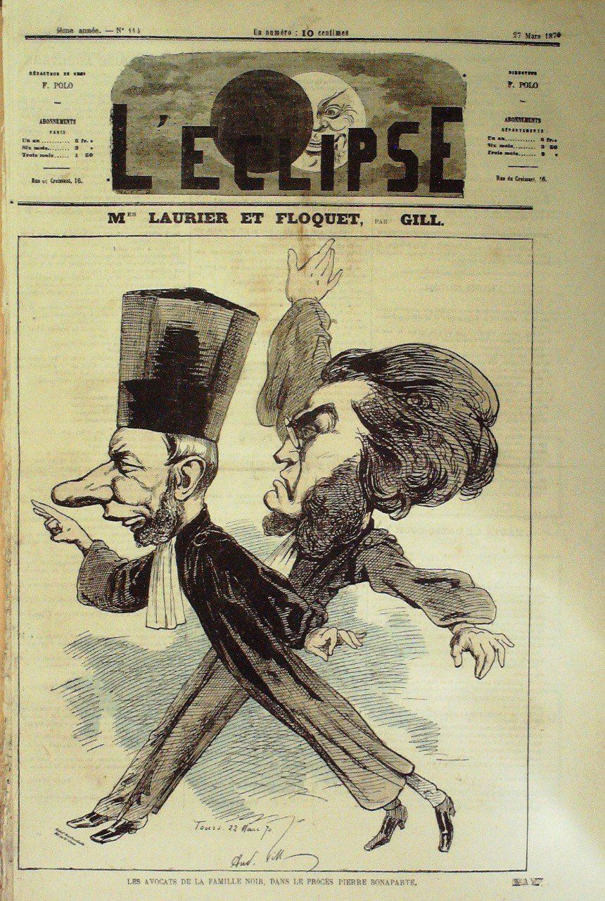 L'ECLIPSE-1870/114-LAURIER/FLOQUET-BONAPARTE-André GILL