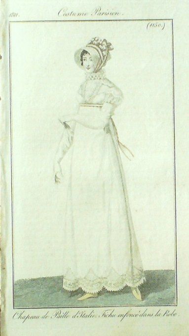Gravure Mode Costume Parisien 1811 # 1150 (eau forte old Fashion plate