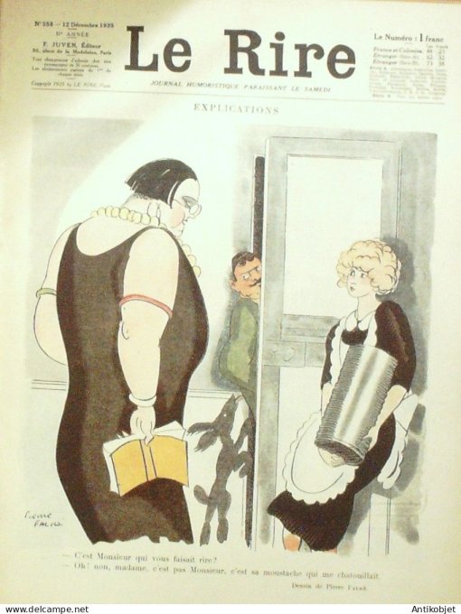 Le Rire 1925-12-12 # 358 Journal humoristique Ed.Originale Lune de fiel