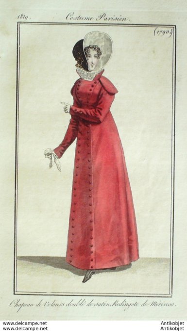 Costume Parisien 1819 # 1790 Redingote de mérinos