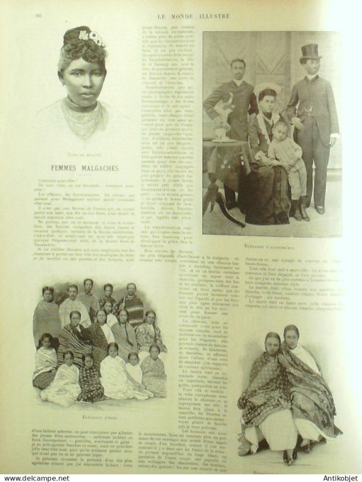 Le Monde illustré 1897 n°2105 Asnières (92) Annecy (74) Soudan Tombouctou Hoggars Sénégal Téviyne