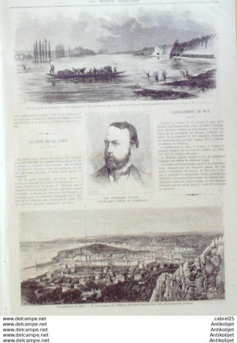 Le Monde illustré 1872 n°774 Nice (06) Angleterre Westminster Chelsea Vincennes (94) Italie Rome