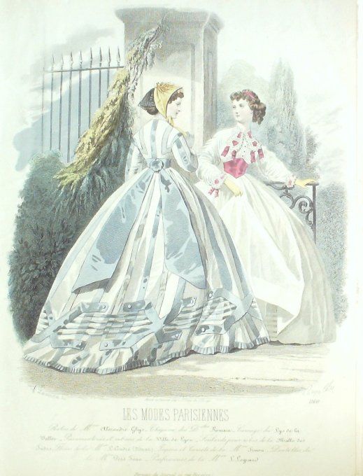 Gravure Les Modes Parisiennes 1864 #1160 Robes Jersey Maison Ghys
