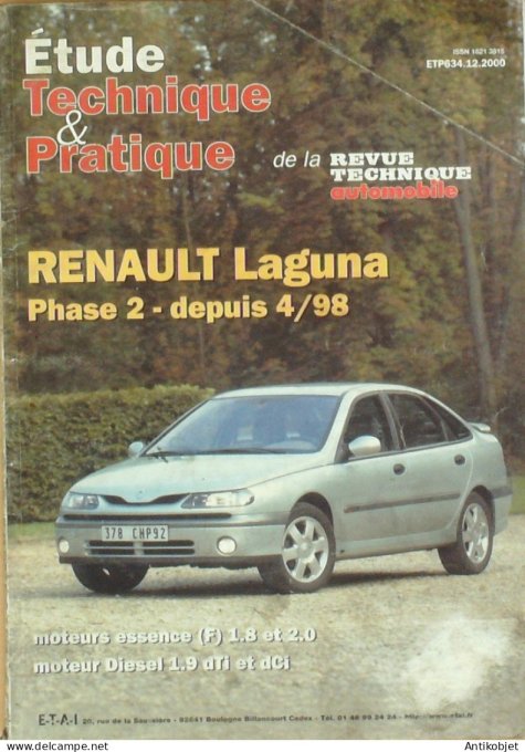 Etude Tech. Automobile 2000 n°634 Renault Laguna
