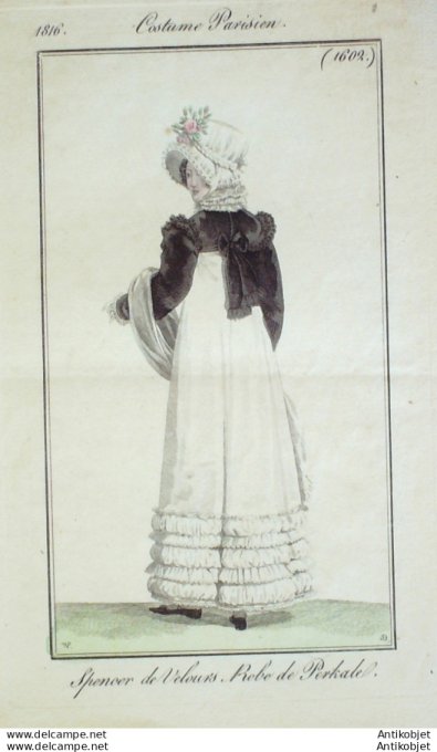 Costume Parisien 1816 # 1602 Robe perkale