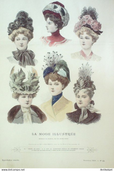 Gravure Mode illustree 1900 # 44 (Old Fashion plate) RARE