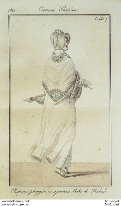 Costume Parisien 1812 # 1250 Chapeau phrygien en sparterie