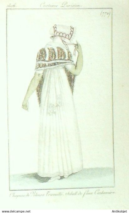 Costume Parisien 1806 # 772 (eau forte) Schall de faux cachemire
