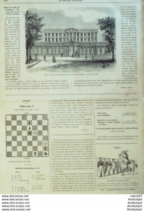 Le Monde illustré 1862 n°272 Espagne Madrid Fontainebleau (77) Bordeaux (33) Italie Turin