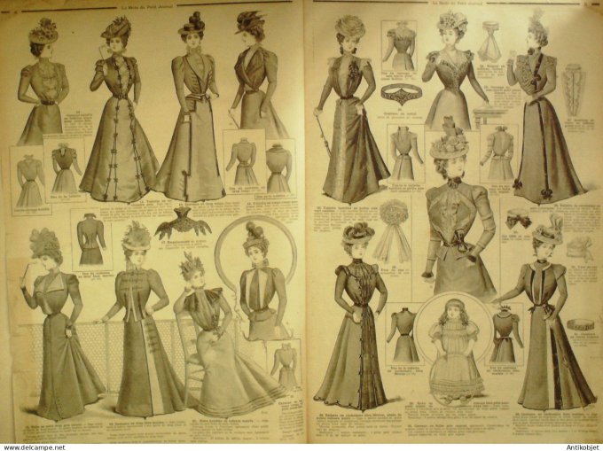 La Mode du Petit journal 1898 n° 15 Toilettes Costumes Passementerie