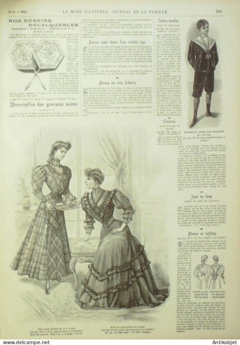 La Mode illustrée journal 1905 n° 49 Costume tailleur
