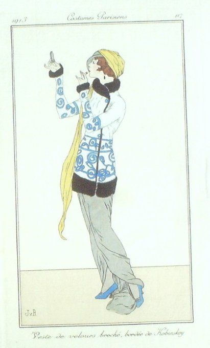 Brock Jan Van Pochoir Mode Art Deco n° 117-1913 Journal des Dames