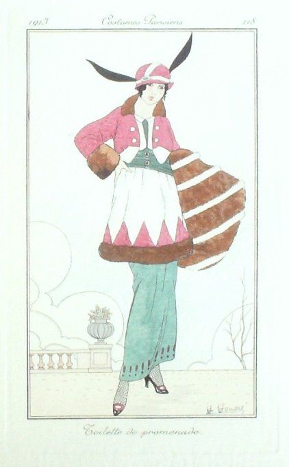 Honore H Pochoir Mode Art Deco n° 118-1913 Journal des Dames