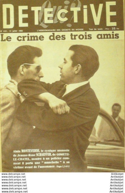 Détective 1954 # 419 Paimpol Meulan Gometz-Le Chatel Langon Champlitte