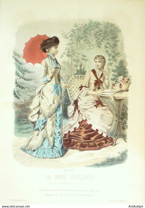 Gravure de mode La Mode illustrée 1880 n°31 (Maison Delaunay)