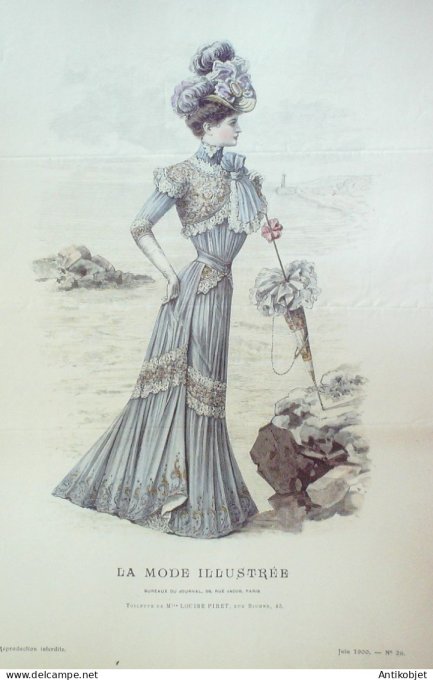 Gravure Mode illustree 1900 # 26 (Old Fashion plate) RARE