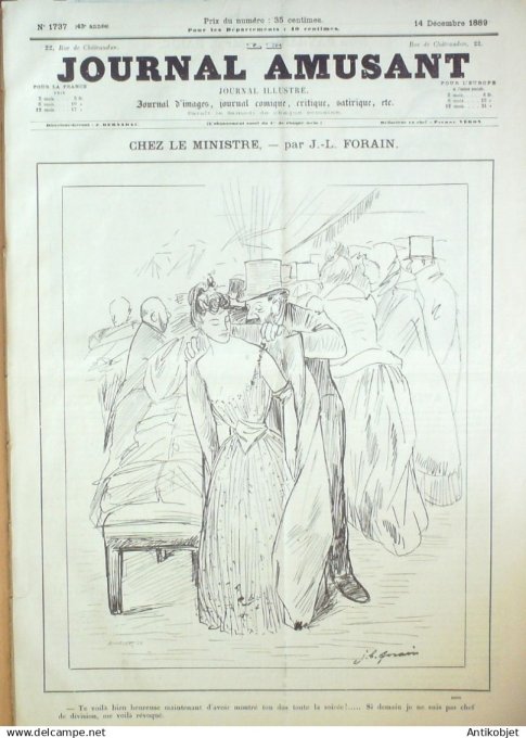 Le Journal Amusant 1889 # 1737 Reforme du code penal par Henriot