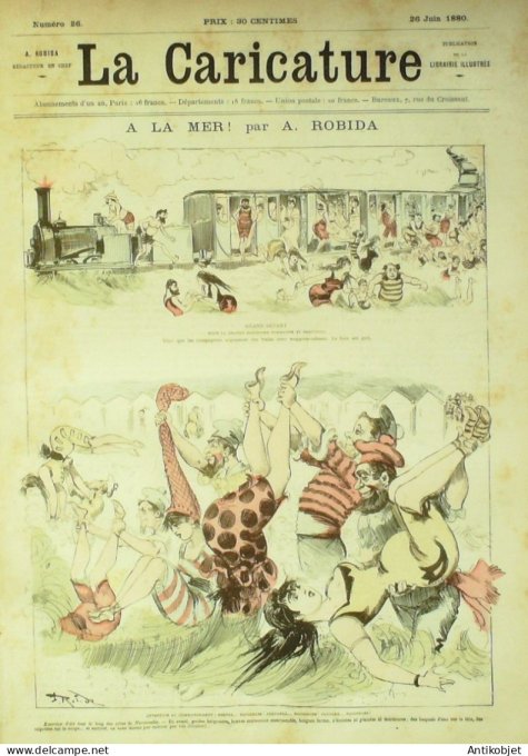 La Caricature 1880 #  26 A la mer Robida Draner